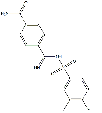 4-[{[(4-fluoro-3,5-dimethylphenyl)sulfonyl]amino}(imino)methyl]benzamide 구조식 이미지