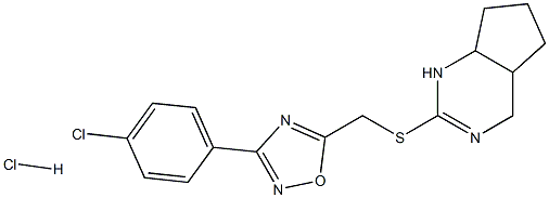 5-[(4,4a,5,6,7,7a-hexahydro-1H-cyclopenta[d]pyrimidin-2-ylthio)methyl]-3-(4-chlorophenyl)-1,2,4-oxadiazole hydrochloride 구조식 이미지