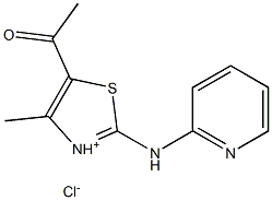 5-acetyl-4-methyl-2-(2-pyridinylamino)-1,3-thiazol-3-ium chloride 구조식 이미지