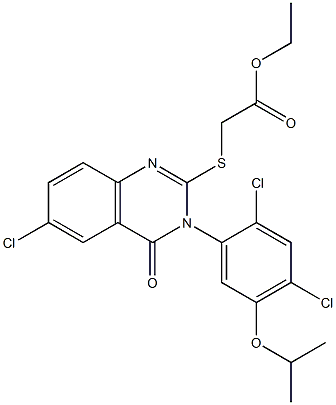 ethyl 2-{[6-chloro-3-(2,4-dichloro-5-isopropoxyphenyl)-4-oxo-3,4-dihydro-2-quinazolinyl]sulfanyl}acetate Structure