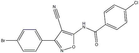 N-[3-(4-bromophenyl)-4-cyano-5-isoxazolyl]-4-chlorobenzenecarboxamide 구조식 이미지