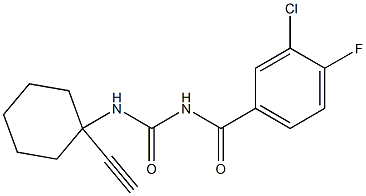 N-(3-chloro-4-fluorobenzoyl)-N'-(1-eth-1-ynylcyclohexyl)urea 구조식 이미지