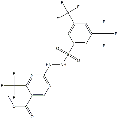 methyl 2-(2-{[3,5-di(trifluoromethyl)phenyl]sulfonyl}hydrazino)-4-(trifluoromethyl)pyrimidine-5-carboxylate 구조식 이미지