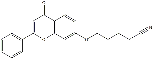 5-[(4-oxo-2-phenyl-4H-chromen-7-yl)oxy]pentanenitrile 구조식 이미지