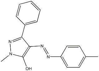 1-methyl-4-[2-(4-methylphenyl)diaz-1-enyl]-3-phenyl-1H-pyrazol-5-ol Structure