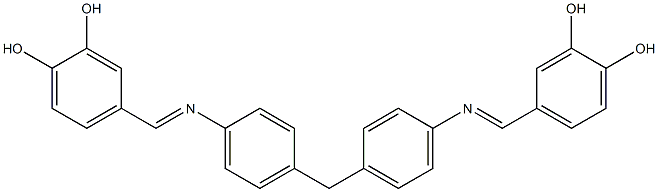 4-{[(4-{4-[(3,4-dihydroxybenzylidene)amino]benzyl}phenyl)imino]methyl}benzene-1,2-diol 구조식 이미지