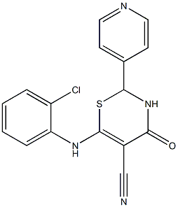 6-(2-chloroanilino)-4-oxo-2-(4-pyridyl)-3,4-dihydro-2H-1,3-thiazine-5-carbonitrile 구조식 이미지