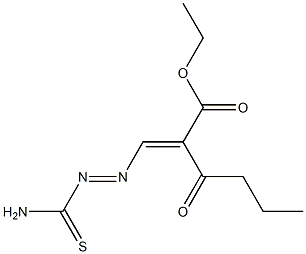 ethyl 3-[2-(aminocarbothioyl)diaz-1-enyl]-2-butyrylacrylate Structure