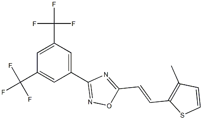 3-[3,5-di(trifluoromethyl)phenyl]-5-[2-(3-methyl-2-thienyl)vinyl]-1,2,4-oxadiazole 구조식 이미지