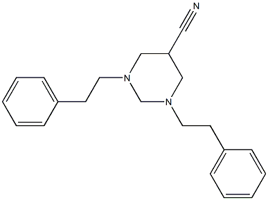 1,3-diphenethylhexahydropyrimidine-5-carbonitrile 구조식 이미지