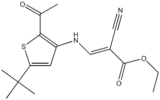 ethyl 3-{[2-acetyl-5-(tert-butyl)-3-thienyl]amino}-2-cyanoacrylate Structure