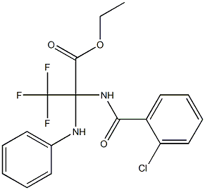 ethyl 2-anilino-2-[(2-chlorobenzoyl)amino]-3,3,3-trifluoropropanoate 구조식 이미지