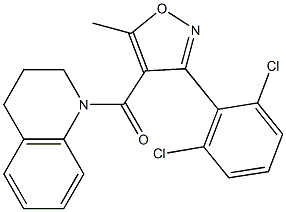 [3-(2,6-dichlorophenyl)-5-methylisoxazol-4-yl](1,2,3,4-tetrahydroquinolin-1-yl)methanone 구조식 이미지