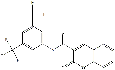 N3-[3,5-di(trifluoromethyl)phenyl]-2-oxo-2H-chromene-3-carboxamide 구조식 이미지