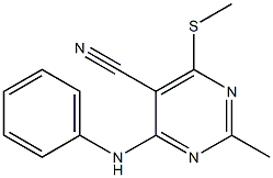 4-anilino-2-methyl-6-(methylthio)pyrimidine-5-carbonitrile 구조식 이미지