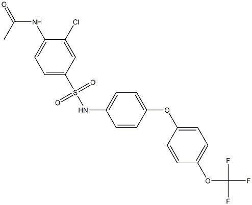 N1-[2-chloro-4-({4-[4-(trifluoromethoxy)phenoxy]anilino}sulfonyl)phenyl]acetamide Structure