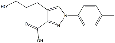 4-(3-hydroxypropyl)-1-(4-methylphenyl)-1H-pyrazole-3-carboxylic acid 구조식 이미지