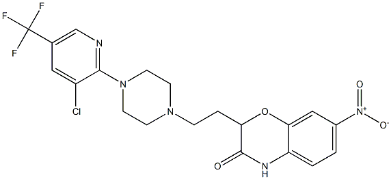 2-(2-{4-[3-chloro-5-(trifluoromethyl)-2-pyridinyl]piperazino}ethyl)-7-nitro-2H-1,4-benzoxazin-3(4H)-one 구조식 이미지