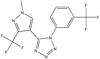 5-[1-methyl-3-(trifluoromethyl)-1H-pyrazol-4-yl]-1-[3-(trifluoromethyl)phenyl]-1H-1,2,3,4-tetraazole 구조식 이미지