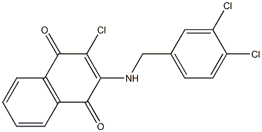2-chloro-3-[(3,4-dichlorobenzyl)amino]naphthoquinone Structure