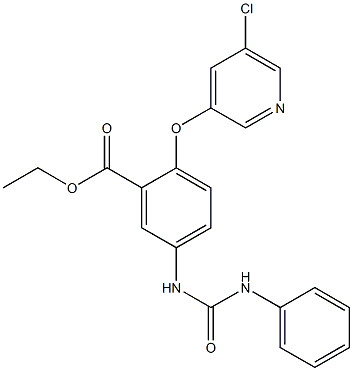 ethyl 5-[(anilinocarbonyl)amino]-2-[(5-chloro-3-pyridyl)oxy]benzoate 구조식 이미지