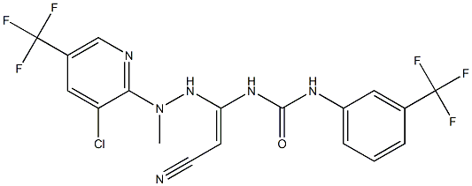 N-(1-{2-[3-chloro-5-(trifluoromethyl)-2-pyridinyl]-2-methylhydrazino}-2-cyanovinyl)-N'-[3-(trifluoromethyl)phenyl]urea 구조식 이미지