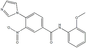 4-(1H-imidazol-1-yl)-N-(2-methoxyphenyl)-3-nitrobenzenecarboxamide 구조식 이미지