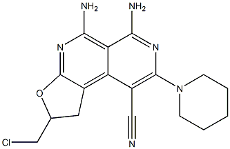 5,6-diamino-2-(chloromethyl)-8-piperidin-1-yl-1,2-dihydrofuro[2,3-c]-2,7-naphthyridine-9-carbonitrile Structure