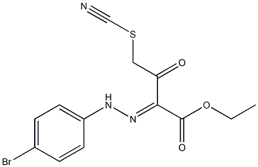 ethyl 2-[2-(4-bromophenyl)hydrazono]-3-oxo-4-thiocyanatobutanoate Structure