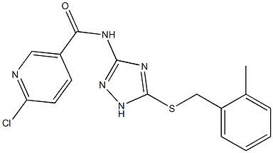 6-chloro-N-{5-[(2-methylbenzyl)sulfanyl]-1H-1,2,4-triazol-3-yl}nicotinamide 구조식 이미지