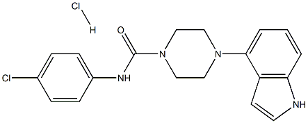 N-(4-chlorophenyl)-4-(1H-indol-4-yl)tetrahydropyrazine-1(2H)-carboxamide hydrochloride Structure