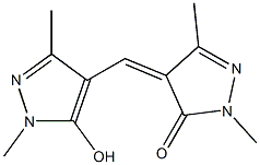 4-[(5-hydroxy-1,3-dimethyl-1H-pyrazol-4-yl)methylidene]-1,3-dimethyl-4,5-dihydro-1H-pyrazol-5-one 구조식 이미지