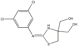 [2-[(3,5-dichlorophenyl)imino]-4-(hydroxymethyl)-1,3-thiazolan-4-yl]methanol Structure