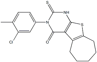 3-(3-chloro-4-methylphenyl)-2-thioxo-1,2,3,5,6,7,8,9-octahydro-4H-cyclohepta[4,5]thieno[2,3-d]pyrimidin-4-one Structure