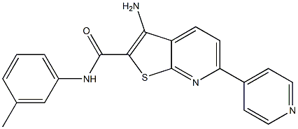 3-amino-N-(3-methylphenyl)-6-(4-pyridinyl)thieno[2,3-b]pyridine-2-carboxamide Structure