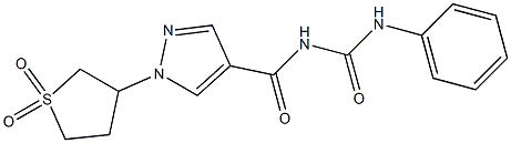 N-{[1-(1,1-dioxotetrahydro-1H-1lambda~6~-thiophen-3-yl)-1H-pyrazol-4-yl]carbonyl}-N'-phenylurea 구조식 이미지