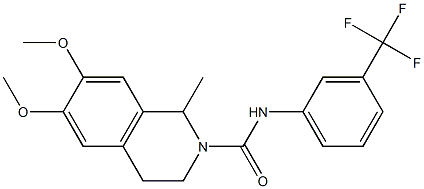 N2-[3-(trifluoromethyl)phenyl]-6,7-dimethoxy-1-methyl-1,2,3,4-tetrahydroisoquinoline-2-carboxamide 구조식 이미지