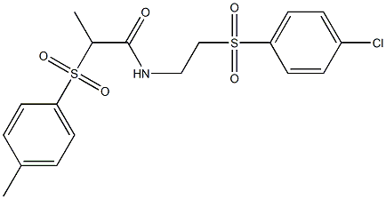 N-{2-[(4-chlorophenyl)sulfonyl]ethyl}-2-[(4-methylphenyl)sulfonyl]propanamide Structure