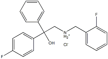 N-(2-fluorobenzyl)-2-(4-fluorophenyl)-2-hydroxy-2-phenyl-1-ethanaminium chloride 구조식 이미지