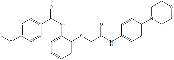 4-methoxy-N-(2-{[2-(4-morpholinoanilino)-2-oxoethyl]sulfanyl}phenyl)benzenecarboxamide Structure
