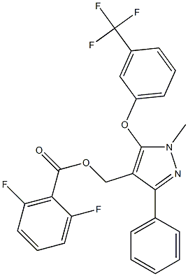 {1-methyl-3-phenyl-5-[3-(trifluoromethyl)phenoxy]-1H-pyrazol-4-yl}methyl 2,6-difluorobenzenecarboxylate 구조식 이미지