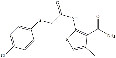 2-({2-[(4-chlorophenyl)thio]acetyl}amino)-4-methylthiophene-3-carboxamide Structure