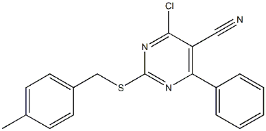 4-chloro-2-[(4-methylbenzyl)sulfanyl]-6-phenyl-5-pyrimidinecarbonitrile Structure