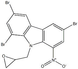 1,3,6-tribromo-8-nitro-9-(oxiran-2-ylmethyl)-9H-carbazole Structure