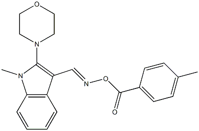 1-methyl-3-({[(4-methylbenzoyl)oxy]imino}methyl)-2-morpholino-1H-indole 구조식 이미지