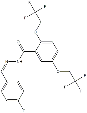 N'-[(Z)-(4-fluorophenyl)methylidene]-2,5-bis(2,2,2-trifluoroethoxy)benzenecarbohydrazide 구조식 이미지