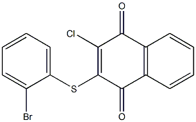 2-[(2-bromophenyl)thio]-3-chloro-1,4-dihydronaphthalene-1,4-dione 구조식 이미지