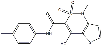 4-hydroxy-1-methyl-N-(4-methylphenyl)-2,2-dioxo-1,2-dihydro-2lambda~6~-thieno[3,2-c][1,2]thiazine-3-carboxamide 구조식 이미지