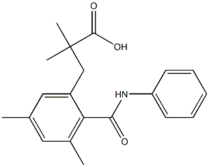 3-[2-(anilinocarbonyl)-3,5-dimethylphenyl]-2,2-dimethylpropanoic acid 구조식 이미지