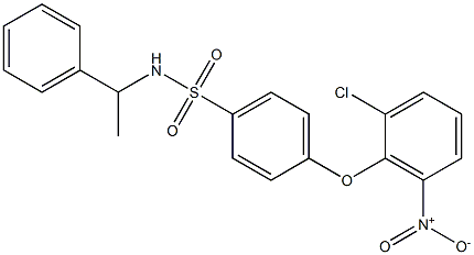 N1-(1-phenylethyl)-4-(2-chloro-6-nitrophenoxy)benzene-1-sulfonamide Structure